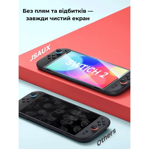 Аксессуар для приставок Защитное стекло глянцевое 2 шт JSAUX GP0123 для Nintendo Switch 2 фото 5