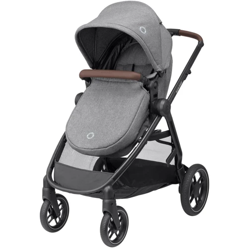 Коляска MAXI-COSI ZELIA S TRIO Grey (Black Frame/Brown Leather + CabrioFix S i-Size + сумка) (1996911110): Количество блоков 3