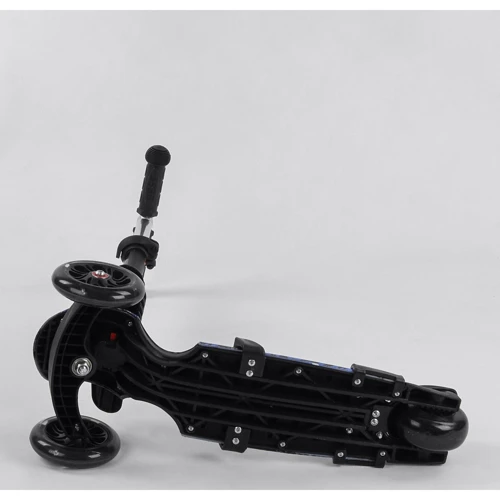 Самокат 5в1 Best Scooter, PU колеса, подсветка колес, Абстракция Black/Blue (102023): Тип колес литые