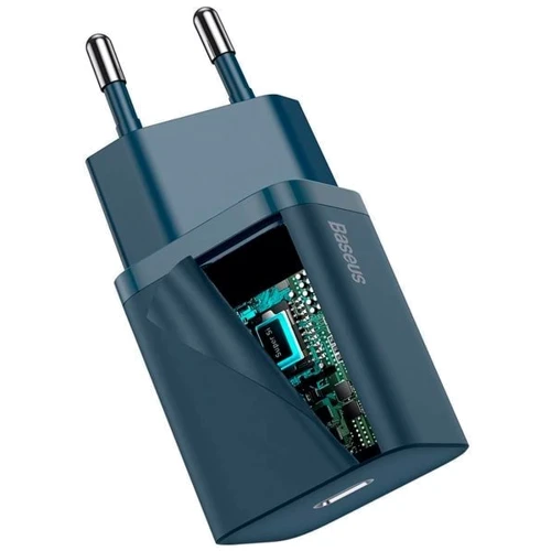 Зарядное устройство Baseus USB-C Wall Charger Super Si 20W Blue with Cable USB-C to Lightning (TZCCSUP-B03): Тип сетевое