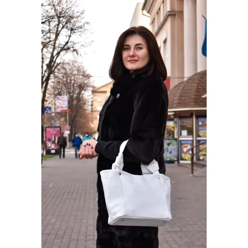 Женская сумка-мешок ARTiS Bags белая (17269181): Фактура Матовая, Зернистая