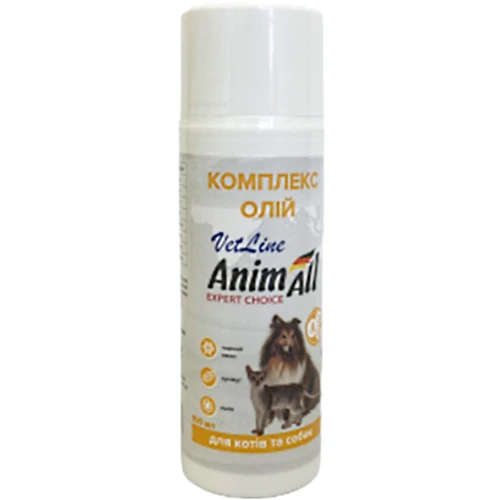 Комплекс масел AnimAll VetLine для собак та котів чорний кмин кунжут льон 100 мл