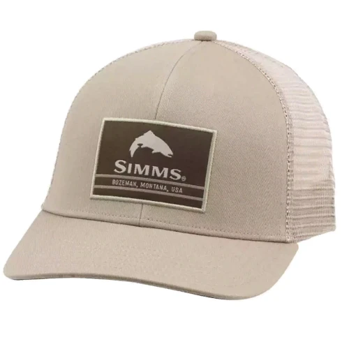 Мужская бейсболка Simms Original Patch Trucker Tan бежевая (12677-276-00)