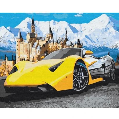 Картина по номерам Brushme Lamborghini у замка 40x50 см (BS28723)