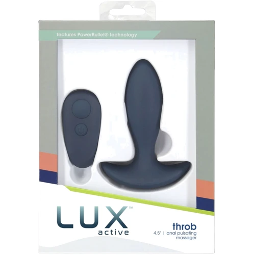 Анальная пробка с пульсацией Lux Active – Throb – 4.5" Anal Pulsating Massager, пульт ДУ