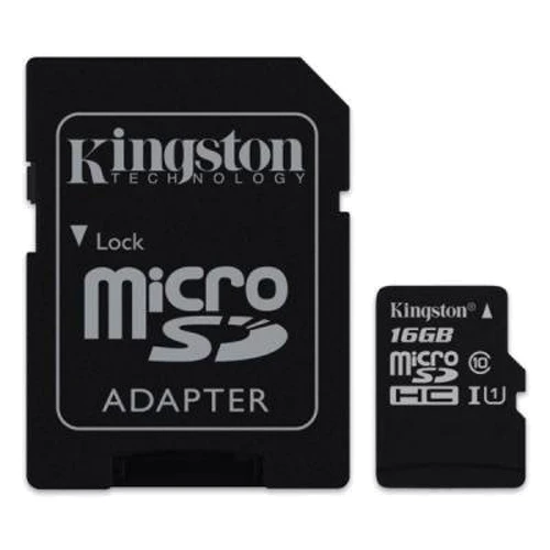 Карта памяти Kingston 16GB microSDHC Class 10 UHS-I U1 + adapter (SDCS/16GB)