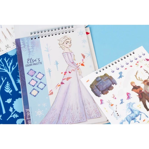 Блокнот с трафаретами Make It Realдля создания модных коллекций Холодное сердце 2