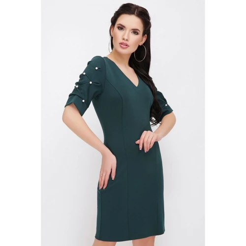 Платье FashionUp PL-1617B 42 зеленое повседневное до середины бедра