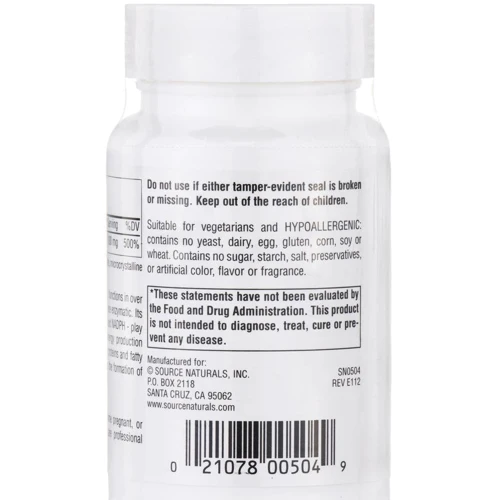 Source Naturals Niacinamide B-3 100 mg 250 Tabs Ниацинамид, витамин B3: Тип Витамин B