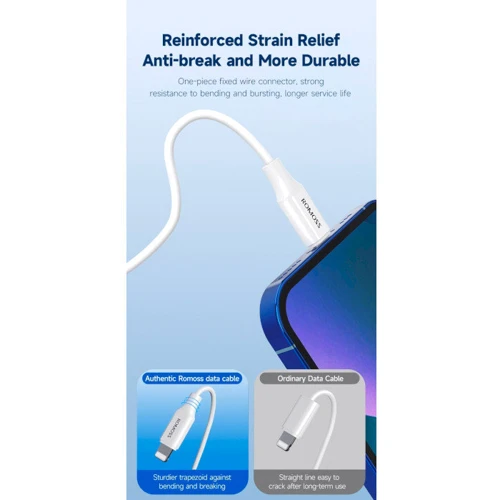 Кабель Romoss USB Cable to Lightning CB121V 2.4A 1m White (CB121V-621-112H) фото 5