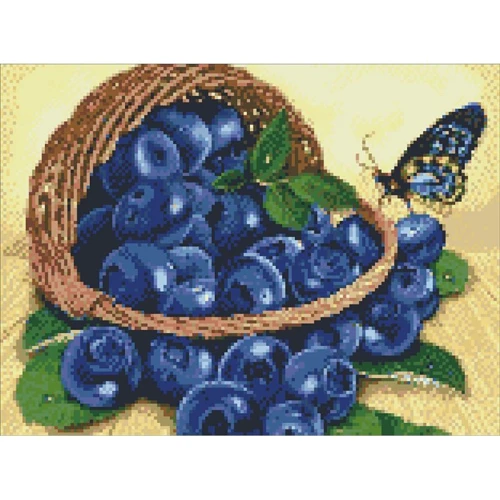 Алмазная вышивка Идейка Черника в корзине 30x40см (АМ 6102)