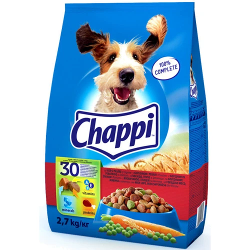 Сухой корм Chappi для взрослых собак С говядиной, птицей и овощами 2.7 кг (5998749101469)