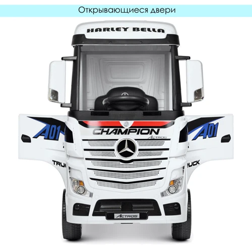 Детский электромобиль Грузовик Bambi Racer Mercedes с прицепом, белый (M 4208EBLR-1(2)): Вид грузовик