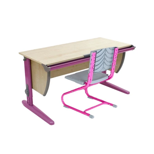 Стіл універсальний трансформований СУТ.15 (120 см * 61 см) + Стілець СУТ.01 (пластик) клен / рожевий: Вік дитини від 6-ти років