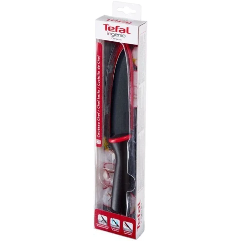 Ніж шеф-кухаря Tefal Ingenio Ceramic Black керамічний з чохлом16 см (K1520214): Кухарський 16 см