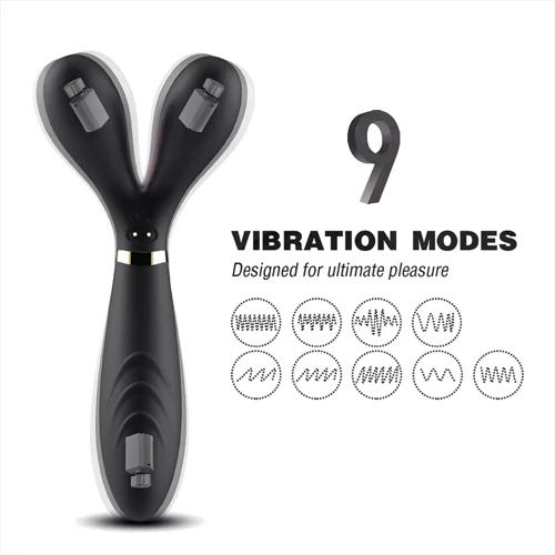 Двусторонний вибростимулятор BOSS Dual-head Massager Y-Wand Black (BS5200026)