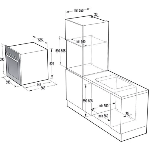 Духова шафа електрична Gorenje BCS747S34X: Об'єм, л 73