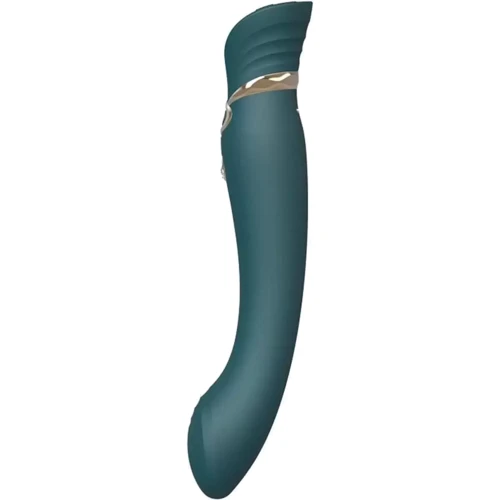 Премиальный вибратор для точки G с функцией нагрева ZALO Queen G-Spot Pulse Wave Vibe (изумрудный)
