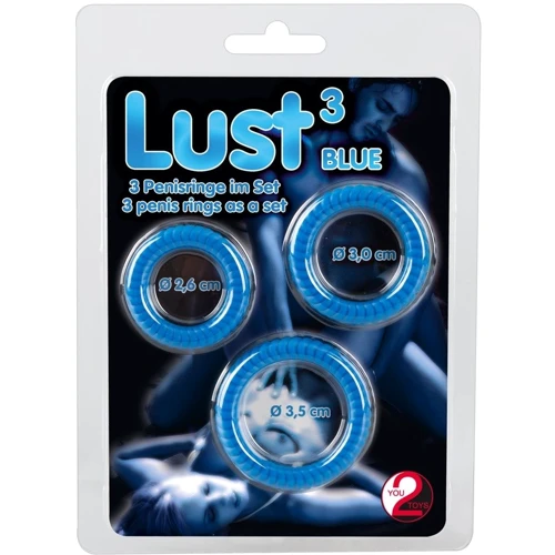 Набор эрекционных колец Orion Lust 3 Blue
