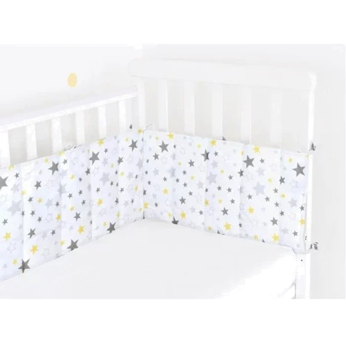 Бортик в кроватку Cosas Star Yellow Grey 30х180 см (4822052062760)