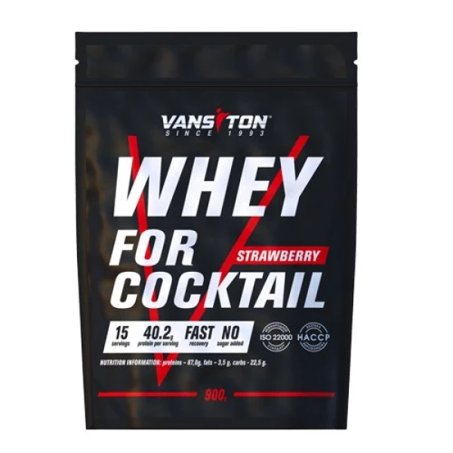 Протеїн Vansiton Whey For Coctail 900 g / 15 servings / Strawberry