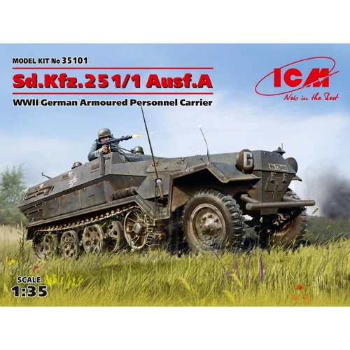 Германский бронетранспортер Sd.Kfz.251/1 Ausf. A, ІІ МВ German armored personnel carrier Sd.Kfz.251/1 Ausf.A, WW II (ICM35101)