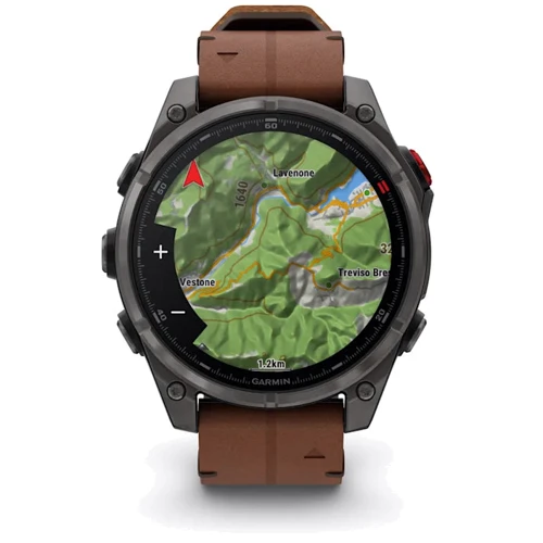 Смарт-часы Garmin Fenix 8 Pro AMOLED 47mm Sapphire Carbon Grey DLC Titanium with Chestnut Leather Band (010-03198-40)