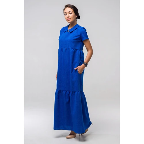Платье FLFashion Кураж ППК 2184 48 синее повседневное длинное макси: Вид Повседневные платья