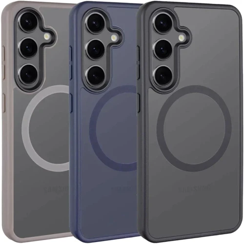 Чехол для телефонов Mobile Case TPU+PC Metal Buttons with MagSafe Colorful Grey for Samsung S921 Galaxy S24 фото 6