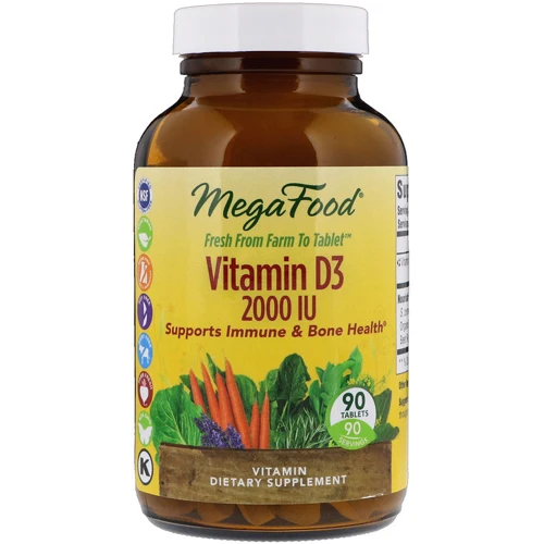 MegaFood Vitamin D3, 2000 IU, 90 Tablets (MGF-10222)