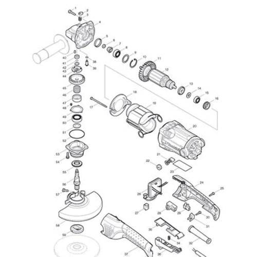 Шлифмашина угловая (болгарка) Makita GA6021C: Макс. частота вращения диска 9000 об/мин