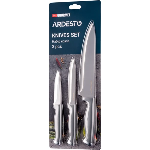 Набор кухонных ножей Ardesto Gemini Gourmet 3 пр. (AR2103GR): Материал рукояти Пластик