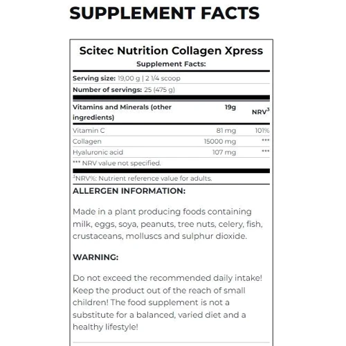 Scitec Nutrition Collagen Xpress 475 g / 25 servings / Fruit punch: Форма випуску Порошок
