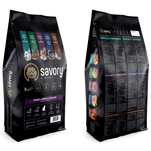 Сухий корм Savory для кастрованих котів зі свіжим м'ясом ягняти і курки, 8 кг (4820232630129): Тип Сухий корм