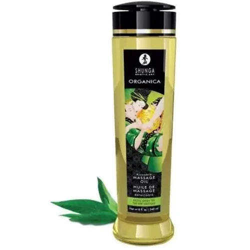 Органическое массажное масло Shunga ORGANICA - Exotic green tea (240 мл) с витамином Е