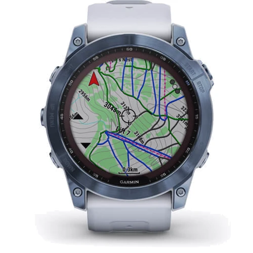 Смарт-часы Garmin Fenix 7X Sapphire Solar Mineral Blue DLC Titanium with Whitestone Band (010-02541-15): Интерфейсы подключения Bluetooth , Wi-Fi , ANT +