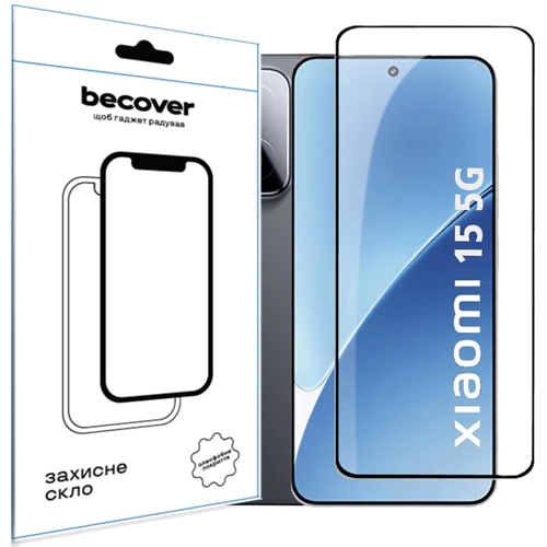 BeCover Tempered Glass Black for Xiaomi 15 5G (713419)
