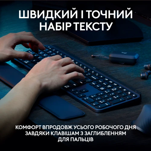 Клавіатура Logitech MX Keys Plus Palmrest Wireless UA Graphite (920-011589) фото 5