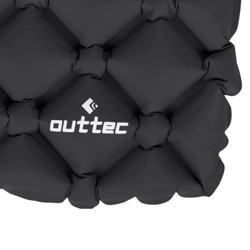 Надувной коврик Outtec с подушкой соты черный 195х55х5 см (5907766665724) фото 4