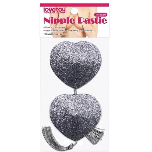 Украшения для сосков LoveToy Reusable Glitter Heart Tassel Nipple Pasties