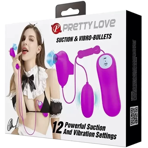 Вакуумный стимулятор с виброяйцом PRETTY LOVE - SUCTION & VIBRO-BULLETS, BI-014925