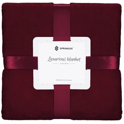 Плед Springos Luxurious Blanket 150x200 см бордовый (HA7203) фото 10