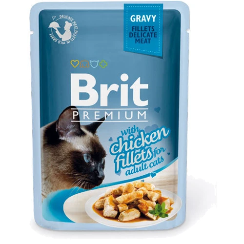 Вологий корм для кішок з філе курки в соусі Brit Premium Cat pouch 85 г (8595602518524)