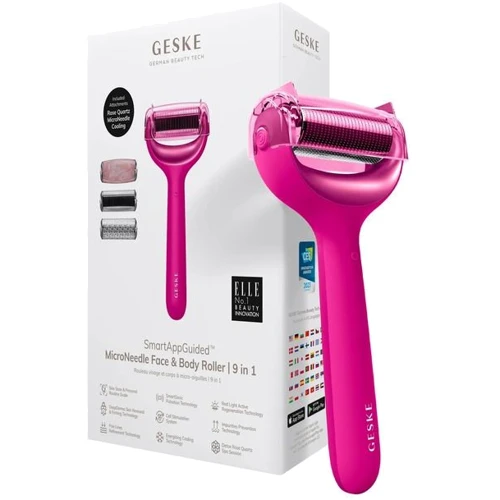 Роллер для игловой мезотерапии лица и тела GESKE MicroNeedle Face&Body Roller 9в1 magenta