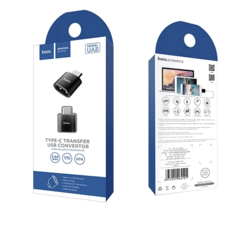 Адаптер Hoco Adapter UA5 USB-C to USB Black: Цвет черный