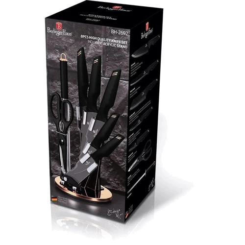 Набір кухонних ножів Berlinger Haus Black Rose Collection 8 предметів (BH 2692): Кількість предметів 8