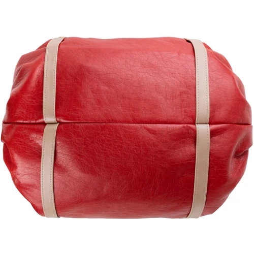 Женская сумка бочонок Laskara красная (LK-10251-red): Фактура Гладкая, Матовая