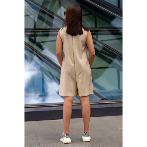 Комбинезон FLFashion Гавана ФКГ 3051 S-M бежевый: Состав Лен