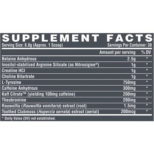 Предтренировочный комплекс Nutrex Warrior 273 g /30 servings/ Barbarians: Тип Комплекс до тренировки