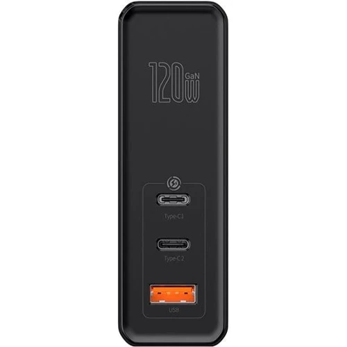 Зарядний пристрій Baseus USB-C Wall Charger Mini GaN 2xUSB-C+USB 120W Black (CCGAN-J01): Кабель в комплекті отсутствует